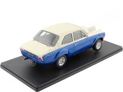 Cochesdemetal.es 1974 Ford Escort MK1 RS 1600 Blanco/Azul Metalizado 1:18 IXO Models 18CMC124 2