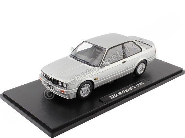 Cochesdemetal.es 1988 BMW 325i (E30) Acabado M 2 Plateado 1:18 KK-Scale KKDC180932