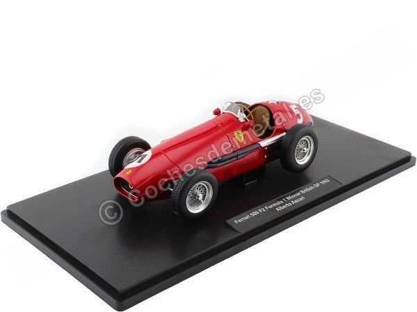 Cochesdemetal.es 1953 Ferrari 500 F2 Nº5 Alberto Ascari Ganador GP F1 Gran Bretaña y Campeón del Mundo 1:18 CMR201