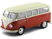 1963 Volkswagen T1 Classical Microbus Rojo/Blanco 1:18 Welly 18054