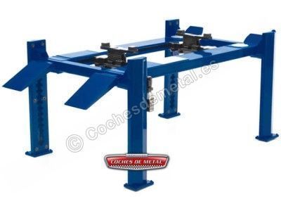 Cochesdemetal.es Elevador Ajustable de Cuatro Columnas "Four-Post Lift" Azul 1:18 Greenlight 12884 2