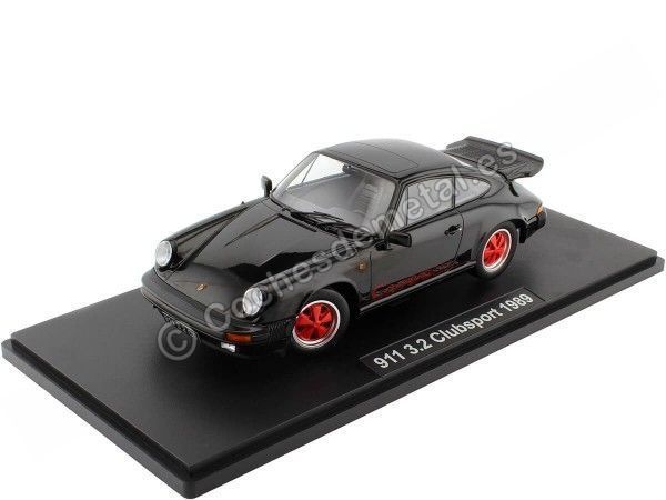 Cochesdemetal.es 1989 Porsche 911 Carrera Coupe 3.2 Clubsport Negro/Rojo 1:18 KK-Scale KKDC180873