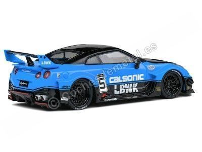 Cochesdemetal.es 2020 Nissan GTR-R (R35) Liberty Walk Body Kit Silhouette Calsonic Azul/Negro 1:43 Solido S4311202 2