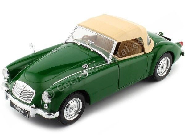 Cochesdemetal.es 1959 MGA MKI Twin Cam Closed Soft Verde Racing 1:18 Triple-9 1800165
