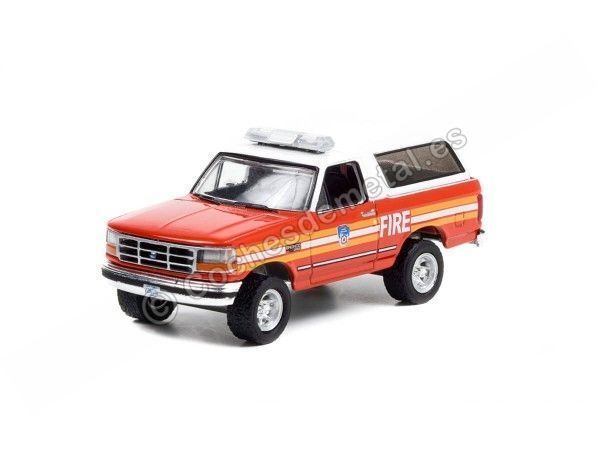 Cochesdememetal.es 1996 Ford Bronco Fdny Bomberos New York "Série d'incendie et de sauvetage 3" 1:64 Greenlight 67030E
