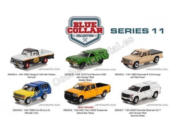 Cochesdemetal.es Lote de 6 Modelos "Blue Collar Collection Series 11" 1:64 Greenlight 35240