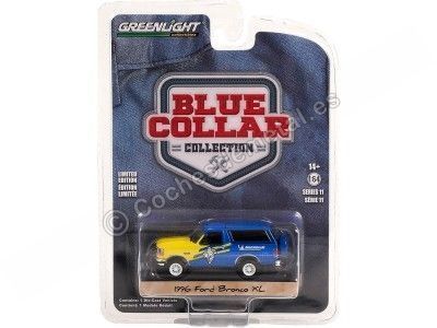 Cochesdemetal.es 1996 Ford Bronco XL Neumáticos Michelin "Blue Collar Collection Series 11" 1:64 Greenlight 35240D 2