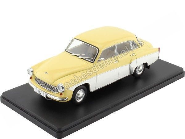 Cochesdemetal.es 1965 Wartburg 312 Amarillo/Blanco 1:24 WhiteBox 124144