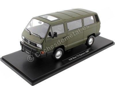 Cochesdemetal.es 1987 Volkswagen Bus T3 Syncro Verde Oscuro Mate 1:18 KK-Scale KKDC180963