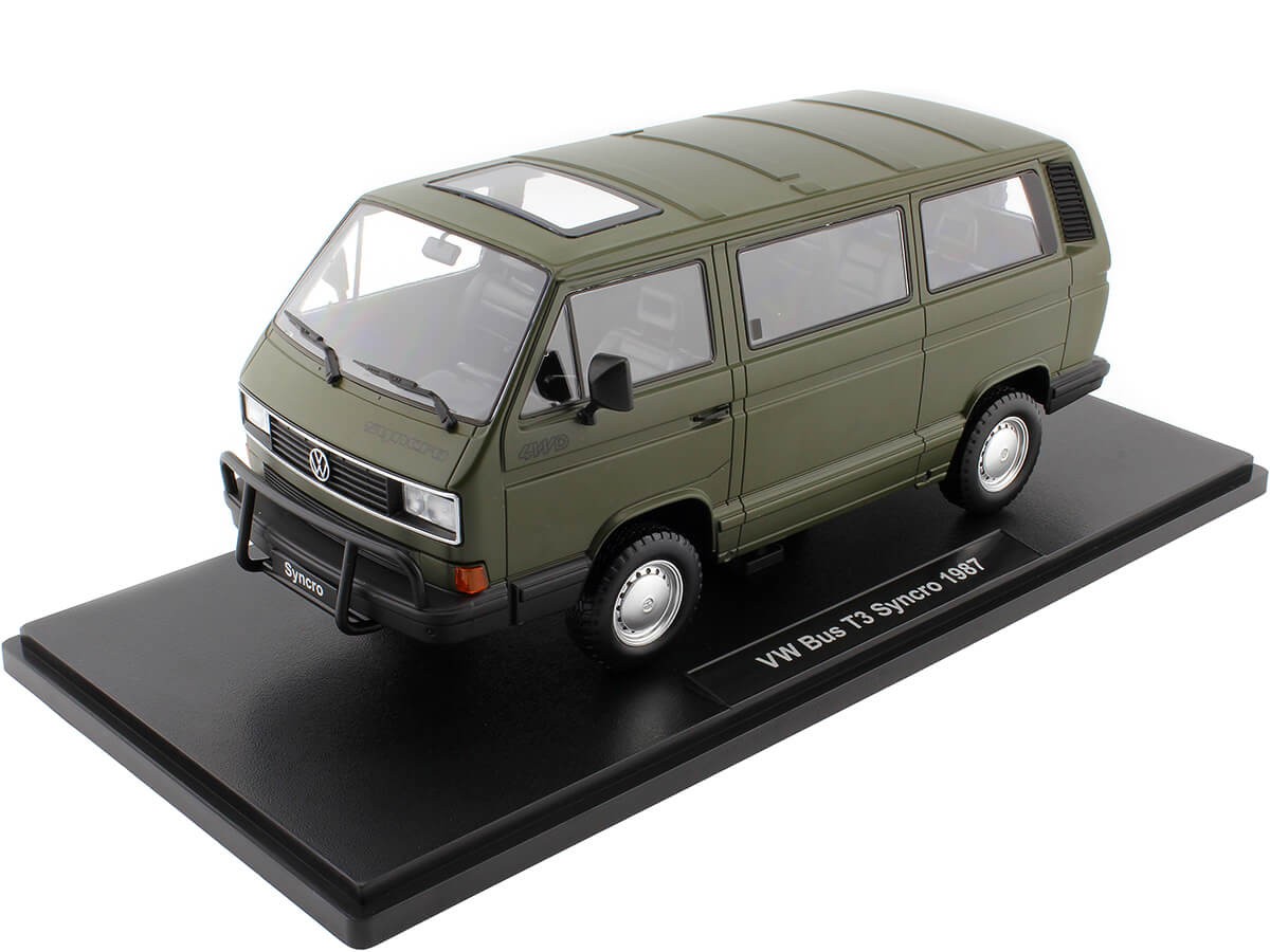 1987 Volkswagen Bus T3 Syncro Verde Oscuro Mate 1:18 KK-Scale 180963