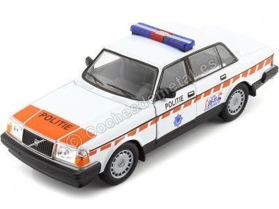 Cochesdemetal.es 1986 Volvo 240 GL "Policía de Holanda" Blanco 1:24 Welly 24102RS