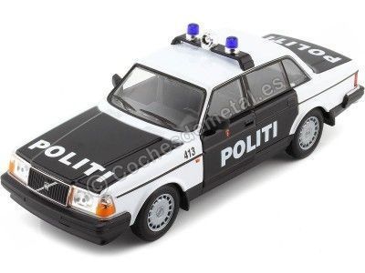 1986 Volvo 240 GL "Policía de Noruega" Blanco/Negro 1:24 Welly 24102NW Cochesdemetal.es
