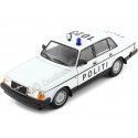 CARSDEMETAL.ES 1986 Volvo 240 GL "Police du Danemark" White 1:24 Wellly 24102DK