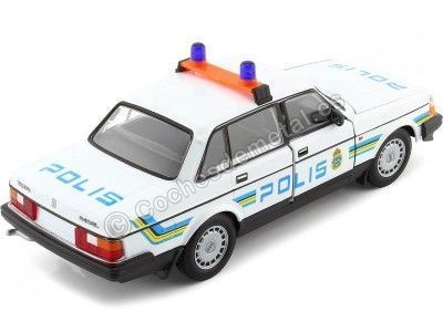 Cochesdemetal.es 1986 Volvo 240 GL "Policía de Suecia" Blanco 1:24 Welly 24102SP 2