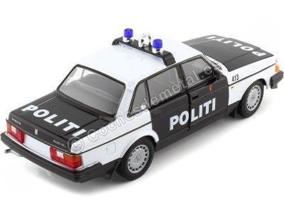 CARSDEMETAL.ES 1986 Volvo 240 BL "Norvège Police" blanc / noir 1:24 Welly 24102NW 2