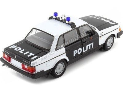 Cochesdemetal.es 1986 Volvo 240 GL "Policía de Noruega" Blanco/Negro 1:24 Welly 24102NW 2