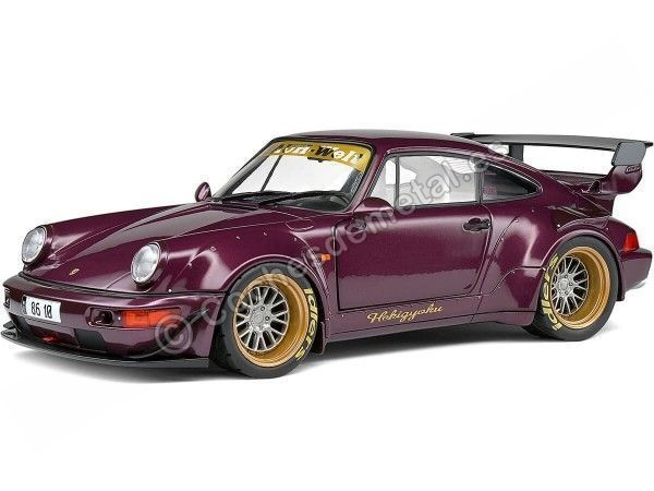 Cochesdemetal.es 2022 Porsche 911 (964) RWB Bodykit Hekigyoku Purpura Metalizado 1:18 Solido S1807504