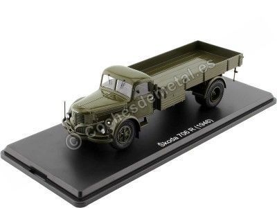 Cochesdemetal.es 1946 Skoda 706 R Camión de Plataforma 2 Ejes Verde Militar 1:43 Premium ClassiXXs PCL47127