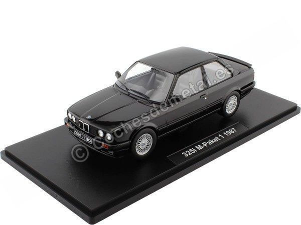 Cochesdemetal.es 1987 BMW 325i (E30) Acabado M 1 Negro Metalizado 1:18 KK-Scale KKDC180743