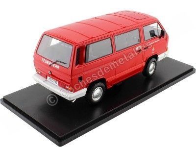 Cochesdemetal.es 1987 Volkswagen VW T3 Syncro Bomberos de Munster Rojo 1:18 KK-Scale 180966 2