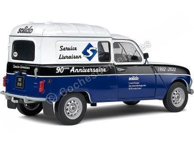 Cochesdemetal.es 1988 Renault R4 4L F4 "Servicio de Entrega Solido" Azul/Negro/Blanco 1:18 Solido S1802207 2