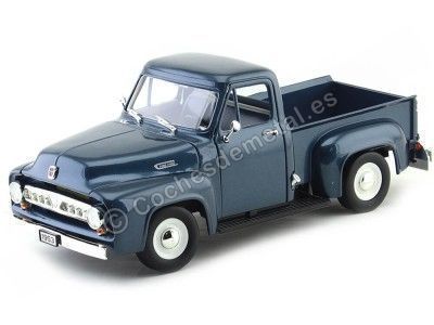 Cochesdemetal.es 1953 Ford F-100 Pickup Azul Marino 1:18 Lucky Diecast 92148