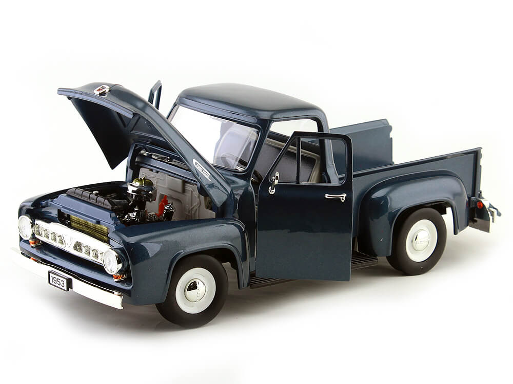 1953 Ford F 100 Pickup Azul Marino 118 Lucky Diecast 92148 6050