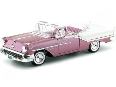 Cochesdemetal.es 1957 Oldsmobile Super 88 Convertible Violeta-Blanco 1:18 Lucky Diecast 92758