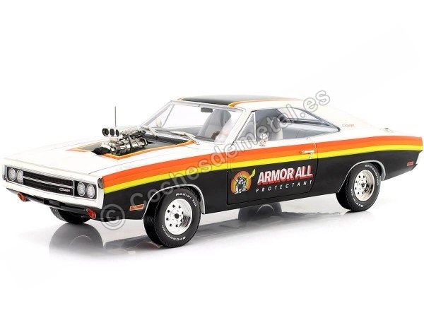 Cochesdemetal.es 1970 Dodge Charger Blown Engine "Armor All" Multicolor 1:18 Greenlight Artisan 19123