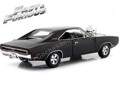 Cochesdemetal.es 1970 Dodge Charger "Fast & Furious" Negro 1:18 Greenlight Collectibles 19122 2