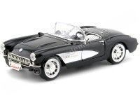 1957 Chevrolet Corvette Convertible Negro/Blanco 1:18 Road Signature 92018