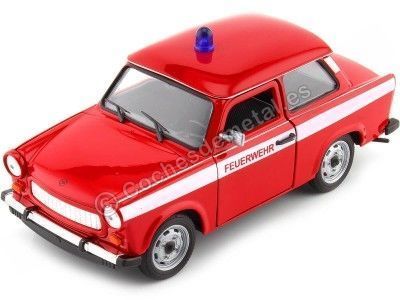 Cochesdemetal.es 1963 Trabant 601 Departamento de Bomberos Rojo/Blanco 1:24 Welly 24037