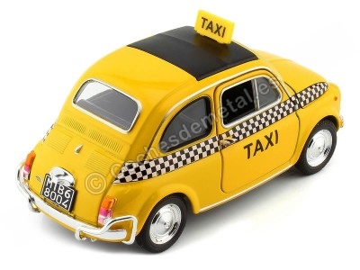 Cochesdemetal.es 1957 Fiat Nuova 500 Taxi Amarillo 1:24 Welly 22515 2