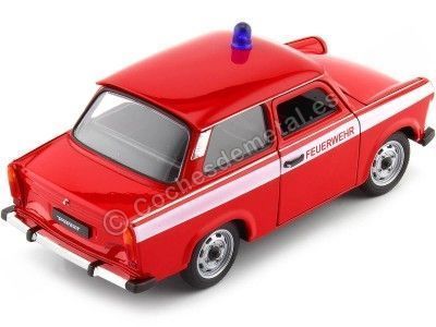 1963 Trabant 601 Departamento de Bomberos Rojo/Blanco 1:24 Welly 24037 Cochesdemetal.es 2