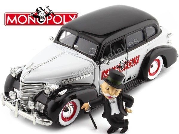 Cochesdemetal.es 1939 Chevrolet Master + Figura Mr. Monopoly Negro/Blanco 1:24 Jada Toys 33230 253255048