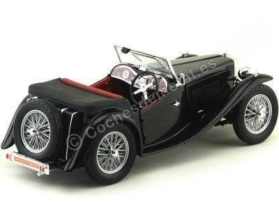 Cochesdemetal.es 1947 MG TC Midget Convertible Negro 1:18 Lucky Diecast 92468 2