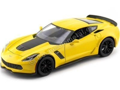 Cochesdemetal.es 2015 Chevrolet Corvette C7 Z06 Amarillo "Metal Kit" 1:24 MAISTO 39246 2