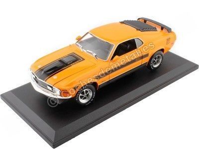 Cochesdemetal.es 1970 Ford Mustang Mach 1 Naranja/Negro 1:18 Maisto 31453