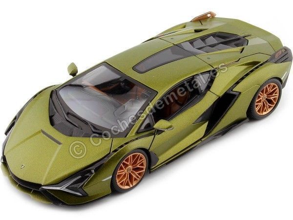 Cochesdemetal.es 2019 Lamborghini Sian FKP 37 Verde Oliva 1:24 Bburago 18-21099