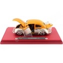 CARSDEMETAL.ES 1951 Volkswagen VW Beetle Hard Top Custom Silver / Metallic Orange 1:18 MAISTO Premiere 31018