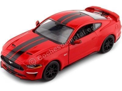 Cochesdemetal.es 2018 Ford Mustang GT 5.0 Cupe Rojo/Negro 1:24 Motor Max 79352