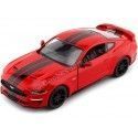 Cochesdemetal.es 2018 Ford Mustang GT 5.0 Cupe Rojo/Negro 1:24 Motor Max 79352