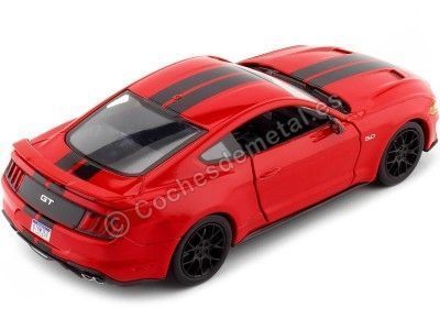 Cochesdemetal.es 2018 Ford Mustang GT 5.0 Cupe Rojo/Negro 1:24 Motor Max 79352 2
