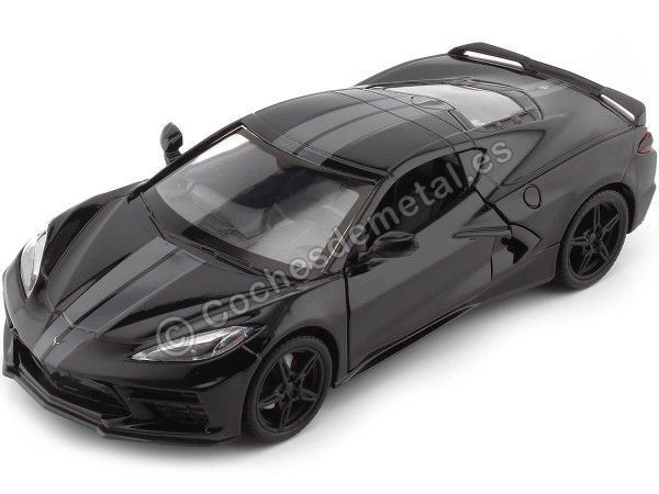 Cochesdemetal.es 2020 Chevrolet Corvette Stingray C8 Negro 1:24 MOTOR MAX 79360