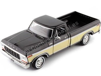 Cochesdemetal.es 1979 Ford F150 Pickup Custom Negro / Beige 1:24 Motor Max 79346