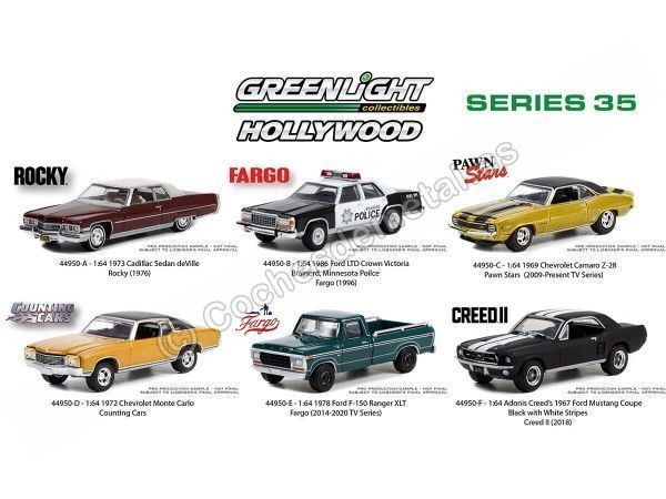 Cochesdemetal.es Lote de 6 Modelos "Hollywood Series 35" 1:64 Greenlight 44950