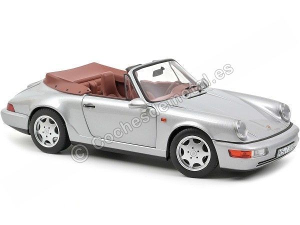 Cochesdemetal.es 1990 Porsche 911 Carrera 2 Cabriolet Plateado 1:18 Norev HQ 187330