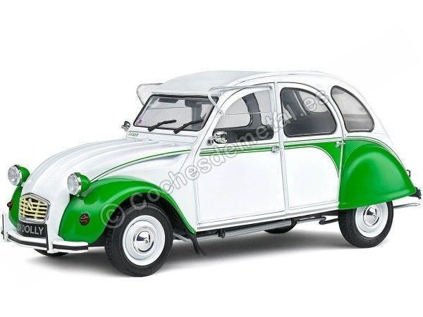 Cochesdemetal.es 1978 Citroen 2CV6 Dolly Blanco/Verde 1:18 Solido S1805025