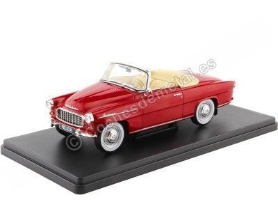 Cochesdemetal.es 1954 Skoda Felicia Cabriolet Rojo 1:24 WhiteBox 124154