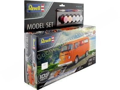 Cochesdemetal.es 1978 Volkswagen VW Type 2 (T2) Bus "Kit de modèle en plastique" Naranja 1:24 Revell 67667